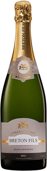 Шампанское Champagne Breton Fils, Blanc de Blancs Brut, Champagne AOC, 375 мл