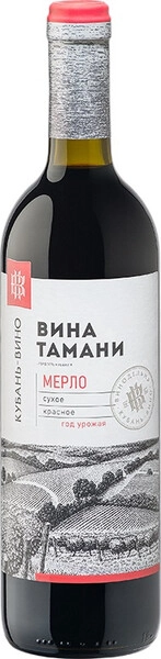 Вино Кубань-Вино, Вина Тамани Мерло, 0.7 л