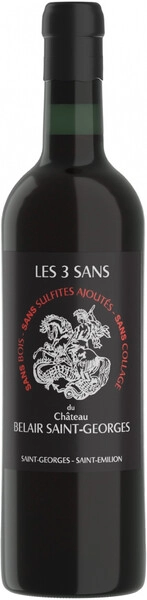 Вино Chateau Belair Saint-Georges, "Les 3 Sans", Saint-Georges-Saint-Emilion AOC, 2023
