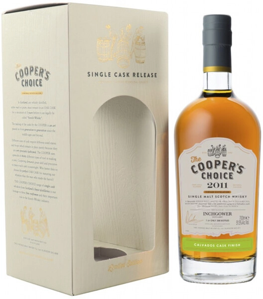 Виски The Cooper's Choice Inchgower Single Malt Calvados Cask Finish, 2011, gift box, 0.7 л