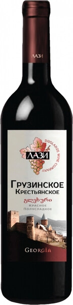 Вино Лази Грузинское Крестьянское красное