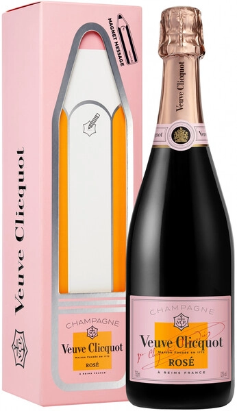 Шампанское Veuve Clicquot, Brut Rose, gift box Magnet Message