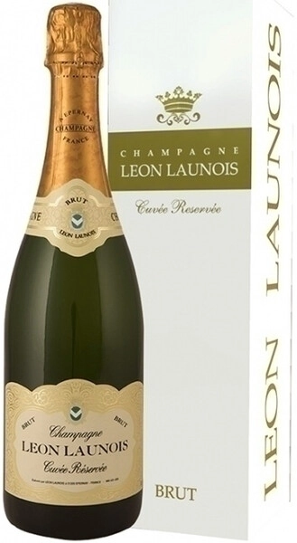 Шампанское Leon Launois, Cuvee Reservee Brut Blanc, Champagne AOC, gift box