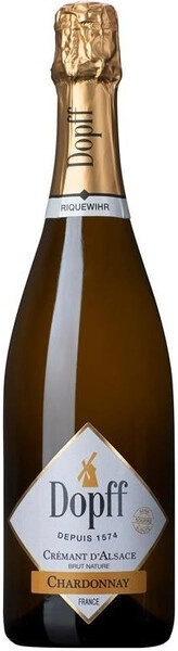 Игристое вино Dopff au Moulin, Chardonnay Sans Soufre Ajoute, Cremant d'Alsace AOC, 2020