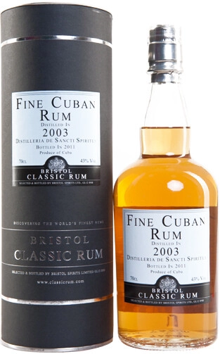 Ром Bristol Classic Rum, Fine Cuban Rum, 2003, gift tube, 0.7 л