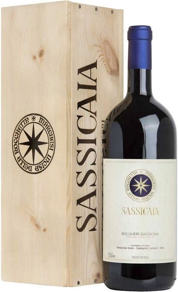 Вино Sassicaia, Bolgheri Sassicaia DOC, 2017, wooden box, 1.5 л
