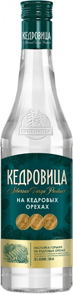 Ликер Кедровица на Кедровых Орехах, настойка горькая, 0.5 л