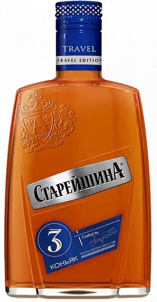 Коньяк Старейшина Трэвел Трехлетний, фляга, 250 мл