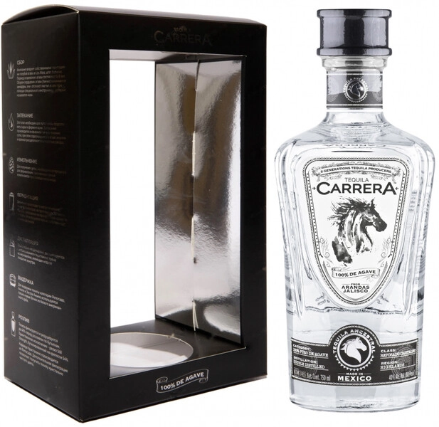 Текила "Carrera" Reposado Cristalino, gift box, 0.75 л