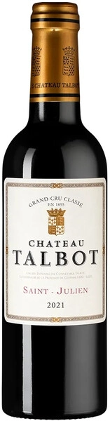 Вино Chateau Talbot, St-Julien AOC 4-me Grand Cru Classe, 2021, 375 мл