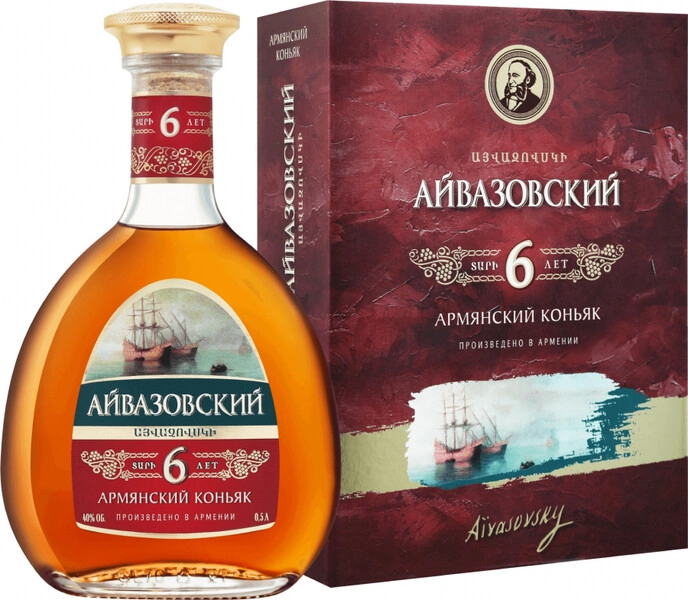 Коньяк Айвазовский 6-летний, в подарочной коробке, 0.5 л