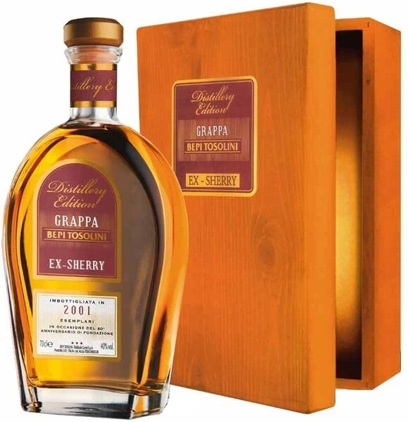 Граппа Bepi Tosolini, Ex-Sherry Barrique, wooden box, 0.7 л