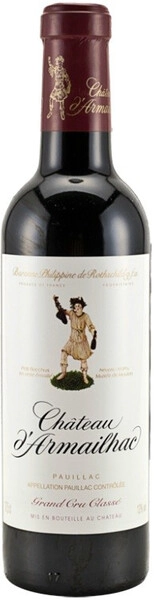 Вино Chateau d'Armailhac, Pauillac AOC 5-me Grand Cru Classe, 2008, 375 мл
