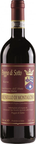 Вино Poggio di Sotto, Brunello di Montalcino Riserva Vendemmia Castelnuovo dell'Abate, 2012