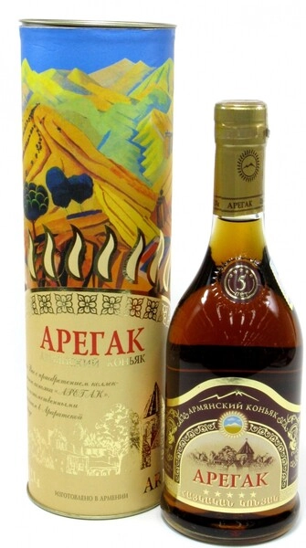 Коньяк "Арегак" 5 Звезд, в тубе, 0.5 л