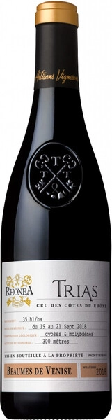 Вино Rhonea, Trias Beaumes de Venise AOC, 2018