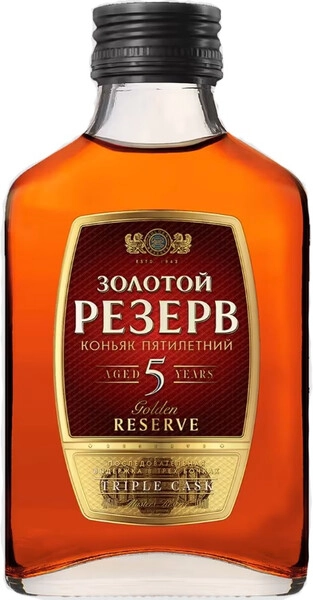 Коньяк "Золотой Резерв" 5 лет, фляжка, 100 мл