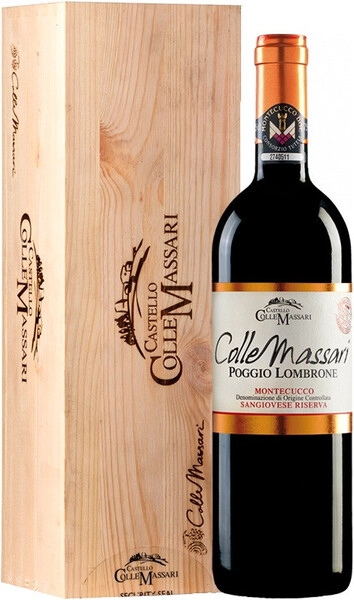 Вино Castello ColleMassari, Poggio Lombrone, Montecucco Sangiovese Riserva DOC, 2015, wooden box, 1.5 л