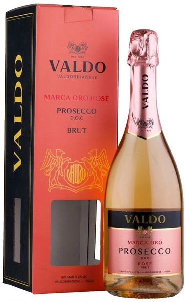 Игристое вино Valdo, Marca Oro Prosecco DOC Rose Brut, 2024, gift box