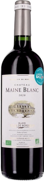 Вино Chateau Maine Blanc Bio Blaye, Сotes de Bordeaux AOC, 2020