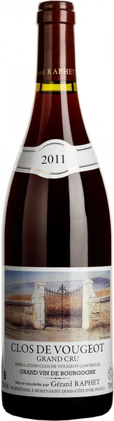 Вино Gerard Raphet, Clos de Vougeot Grand Cru AOC, 2011
