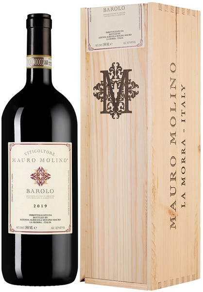 Вино Mauro Molino, Barolo DOCG, 2019, wooden box, 1.5 л
