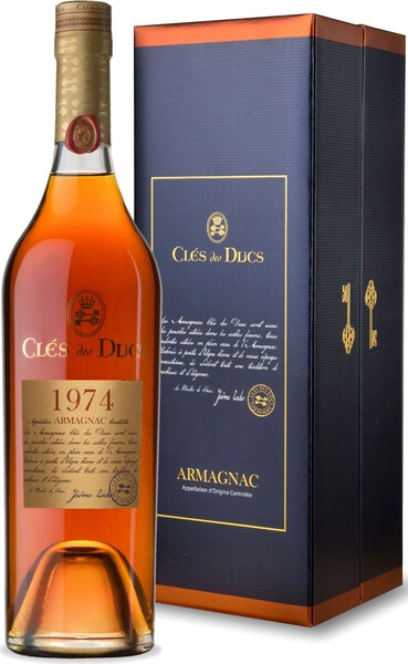 Арманьяк Cles des Ducs Millesime, Armagnac AOC, 1974, gift box, 0.7 л