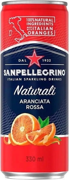 Вода S. Pellegrino Aranciata Rossa, in can, 0.33 л