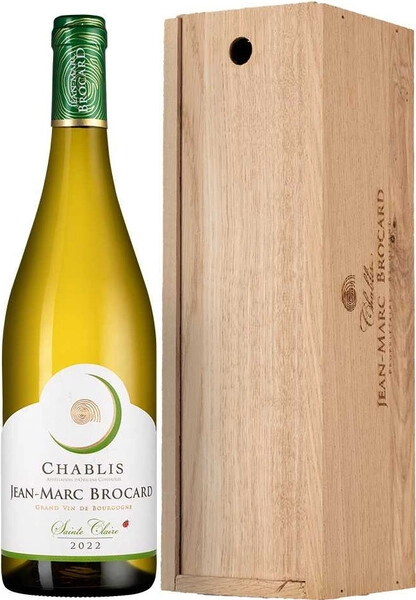 Вино Jean-Marc Brocard, Chablis AOC Sainte Claire, 2022, oak case with sliding lid