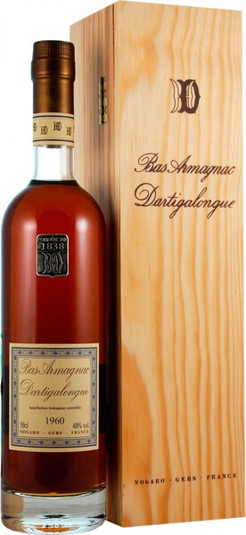 Арманьяк Dartigalongue, Bas Armagnac AOC, 1960, wooden box, 0.5 л