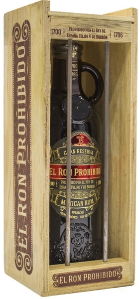 Ром El Ron Prohibido, Gran Reserva 15 Years, wooden box, 0.7 л
