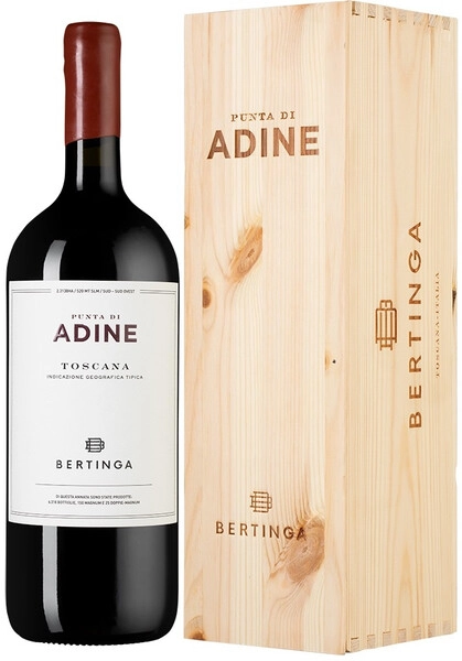Вино Bertinga, Punta di Adine, Toscana IGT, 2017, wooden box, 1.5 л