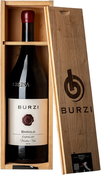 Вино Alberto Burzi, Barolo Capalot Vecchie Viti DOCG, 2015, wooden box, 1.5 л