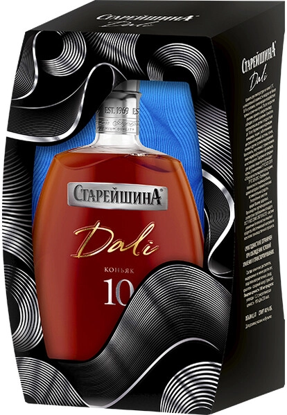 Коньяк Старейшина Дали 10-летний, в подарочной коробке, 0.5 л