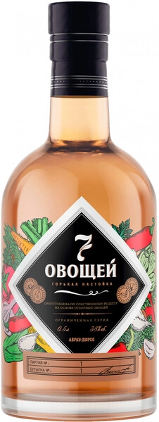 Ликер 7 овощей, настойка горькая, 0.5 л