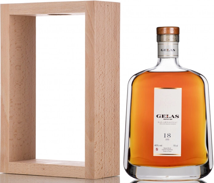 Арманьяк Gelas, Bas Armagnac 18 ans, in decanter & wooden case, 0.7 л