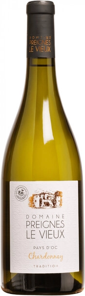 Вино Domaine Preignes le Vieux, Chardonnay Tradition, Pays d'Oc IGP, 2021