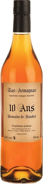 Арманьяк Domaine de Haubet 10 Ans, Bas-Armagnac AOC, 0.7 л