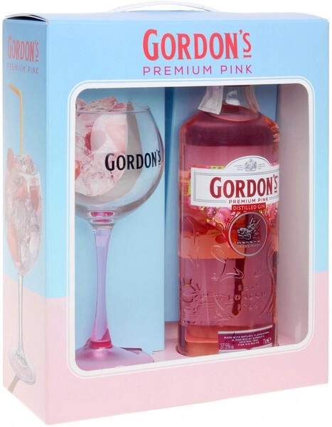 Джин Gordon's Premium Pink, gift set with glass, 0.7 л