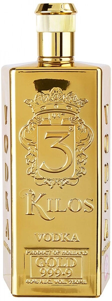 Водка 3 Kilos Vodka, Gold 999.9, 0.75 л