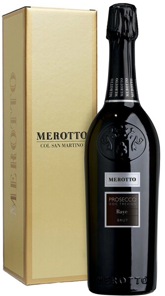 Игристое вино Merotto, Raye Brut, Prosecco DOC Treviso, gift box