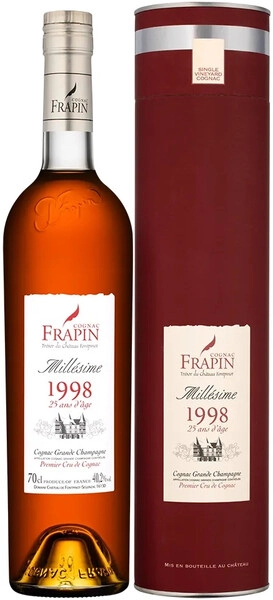 Коньяк "Frapin" Millesime, Cognac Grande Champagne AOC, 1998, in tube, 0.7 л