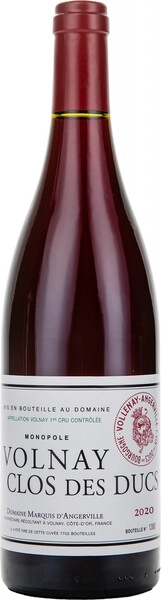 Вино Domaine Marquis d'Angerville, Volnay 1-er Cru Clos des Ducs AOC, 2020