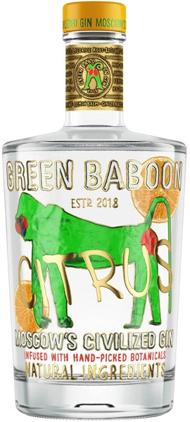 Джин Green Baboon Citrus, 0.5 л