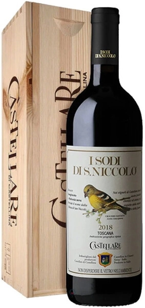 Вино Castellare di Castellina, I Sodi di San Niccolo, Toscana IGT, 2018, wooden box
