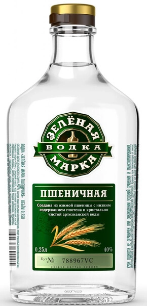 Водка Зелёная Марка Пшеничная, 250 мл