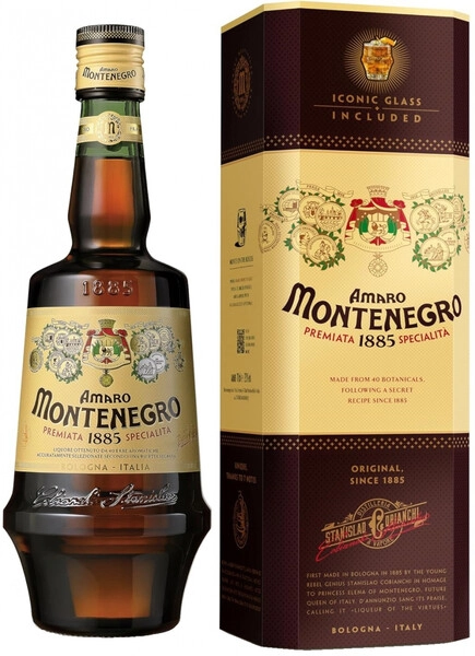Ликер Amaro Montenegro, gift box with glass, 0.7 л