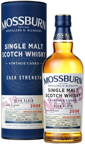 Виски Mossburn, Vintage Casks No.19 Glen Elgin, 2008, in tube, 0.7 л