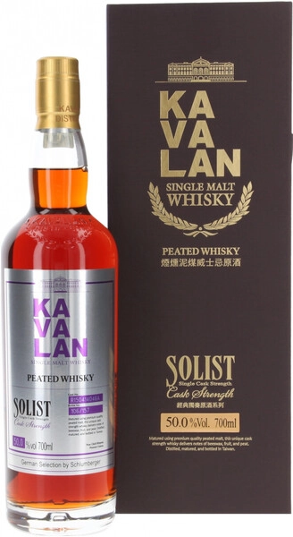 Виски Kavalan, Solist Peated Single Malt Cask Strength (50%), gift box, 0.7 л