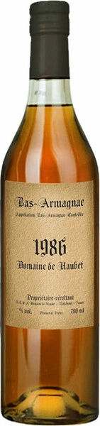 Арманьяк Domaine de Haubet, Bas-Armagnac AOC, 1986, 0.7 л
